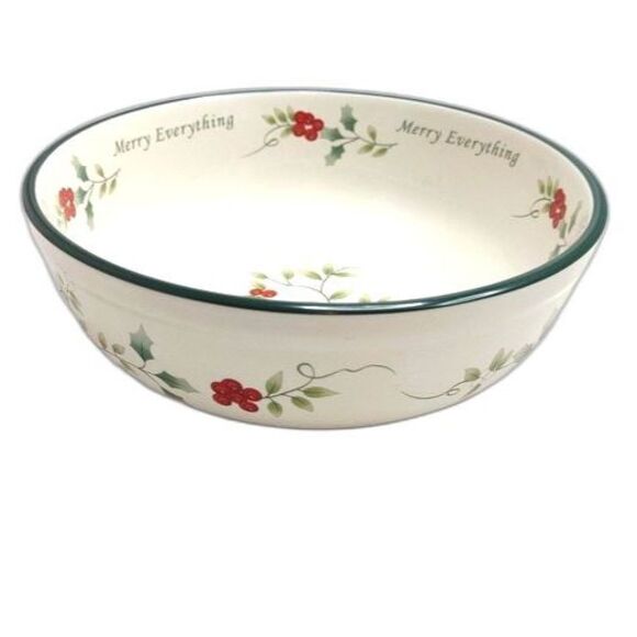 Pfaltzgraff "Merry Everything" Winterberry Christmas Bowl 7" Diameter - Picture 3 of 7